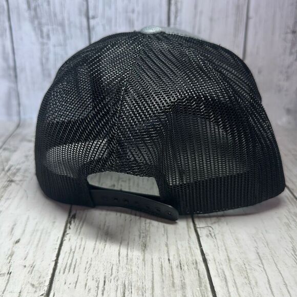 Richardson Original 112 Trucker Hat Cap Gray Black Adjustable 19 Racing - Picture 5 of 9